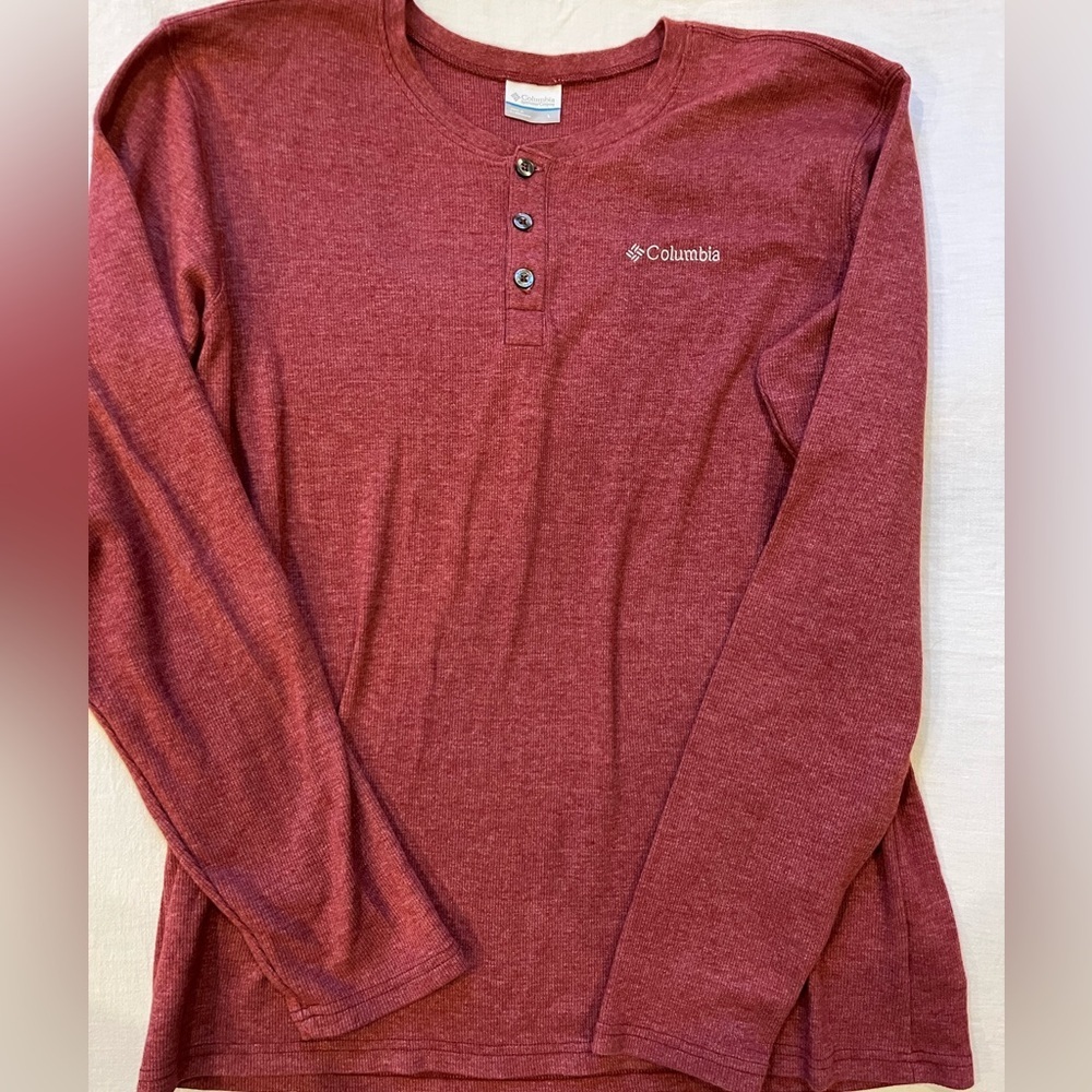 Columbia Lightweight Cotton Thistletown Park Long Sleeve Henley Shirt